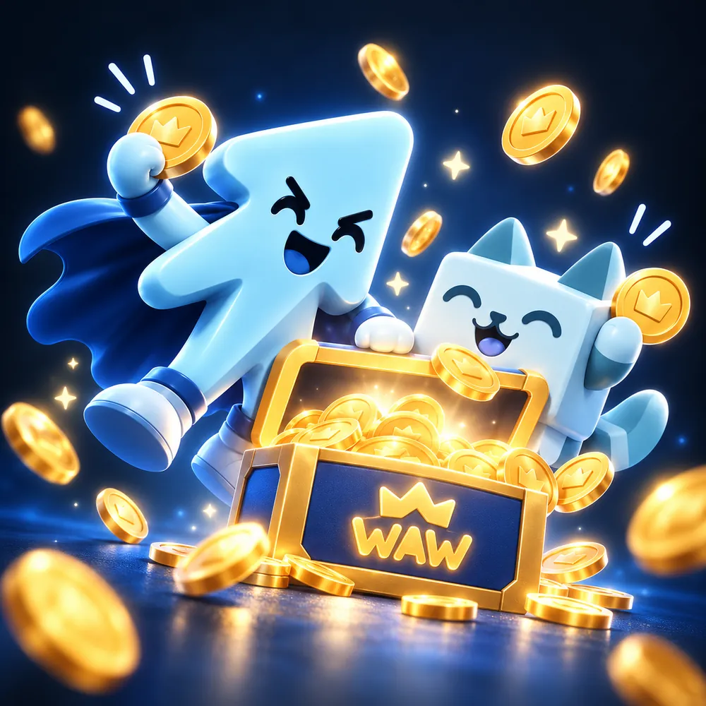 Arrow and Launch Cat — opening the treasure chest